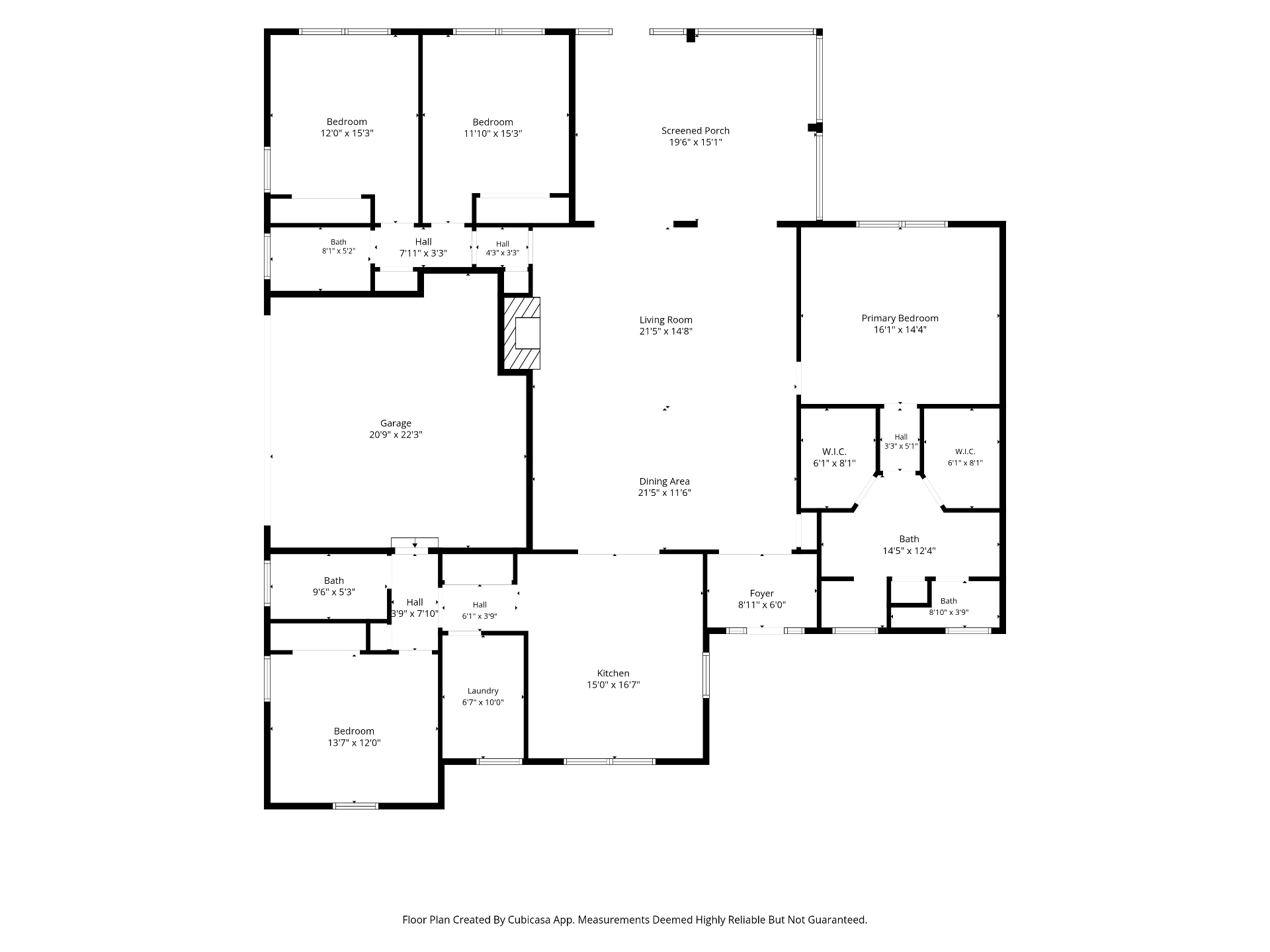 Floor plan for 3926 SW 69th Avenue showing all rooms and dimensions